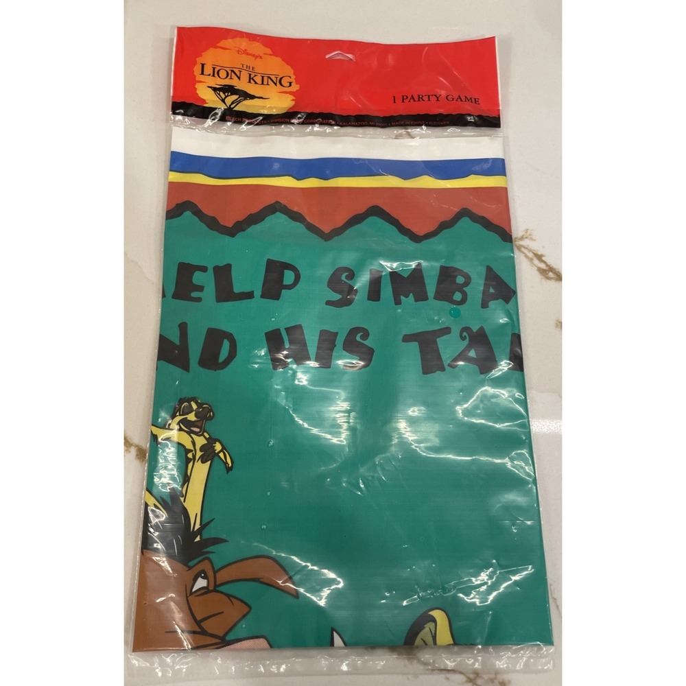 Vintage Lion King Pin the Tail on Simba Party Game New Disney Sealed New